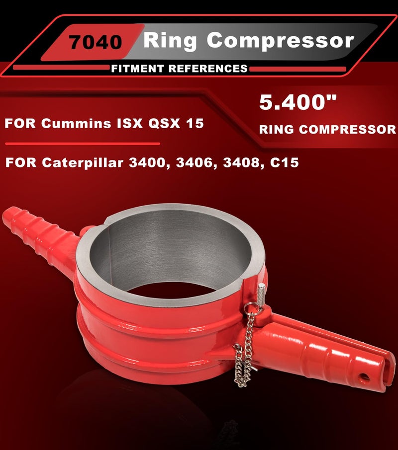 Camoo 7040 Piston Ring Compressor 5.4" Bore Remover Installer Tool For Cummins ISX QSX 15 & Caterpillar 3400, 3406, 3408, C15, Replace for PT-7040 - Image 2